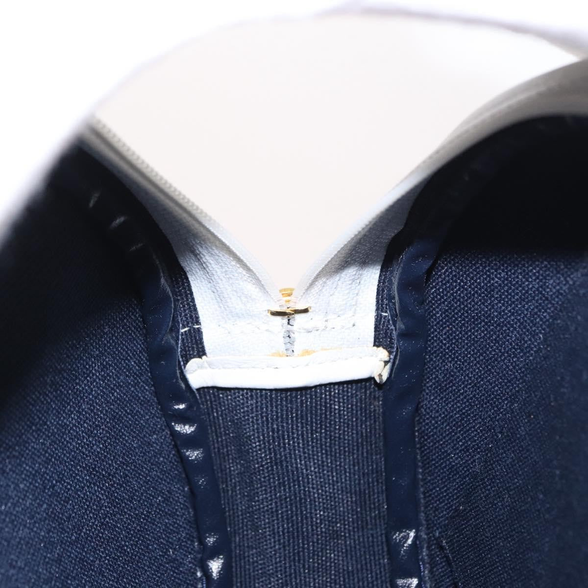 Christian Dior Vintage Zip Shoulder Bag Leather, WHITE, LEATHER, Shoulder bag