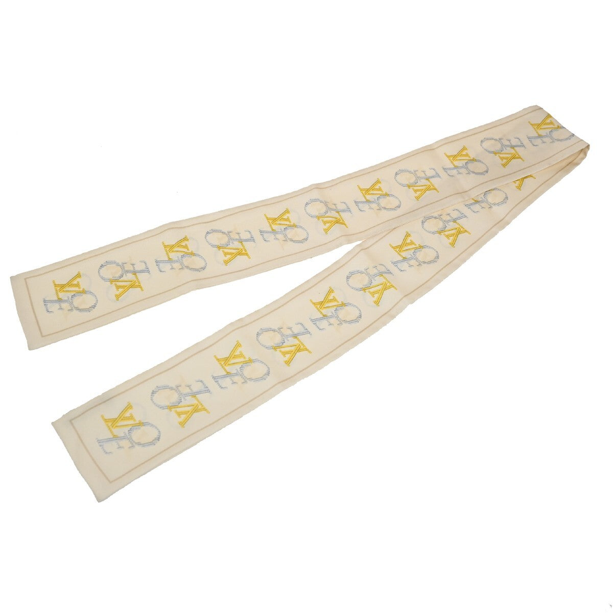 Louis Vuitton Bandeau Headband Monogram Denim, BEIGE, SILK, Scarve & shawl