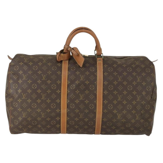 Louis Vuitton Keepall Bag Monogram Canvas, BROWN, CANVAS, Travel bag