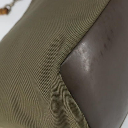 Gucci Vintage Bamboo Shoulder Bag Nylon, KHAKI, NYLON, Shoulder bag
