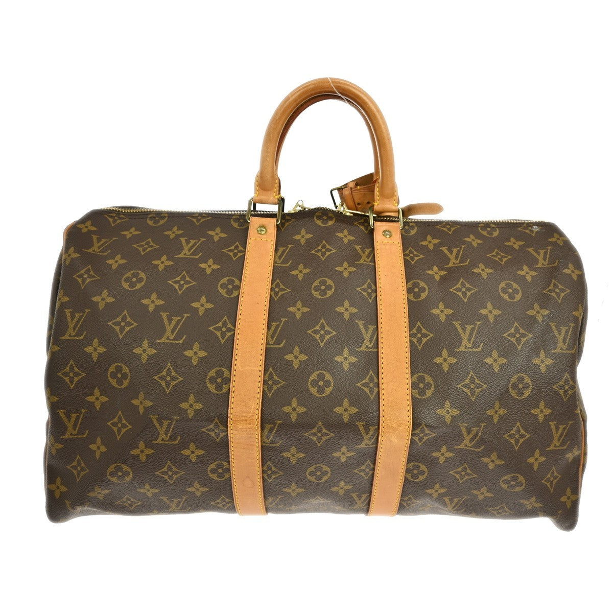Louis Vuitton Keepall Bag Monogram Canvas, BROWN, CANVAS, Travel bag