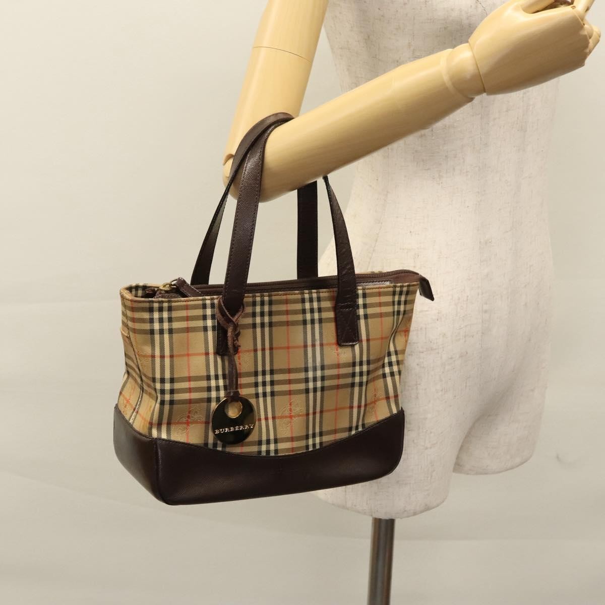 Burberry Nova Check Handbag Nova Check Canvas, BEIGE, CANVAS, Handbag