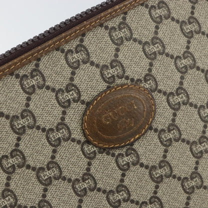 Gucci Zip Pouch GG Canvas, BEIGE, CANVAS, Clutche & pouche