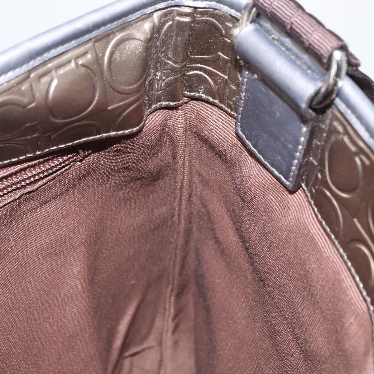 Salvatore Ferragamo Gancini Shoulder Bag Patent Leather, GOLD, PATENT_LEATHER, Shoulder bag