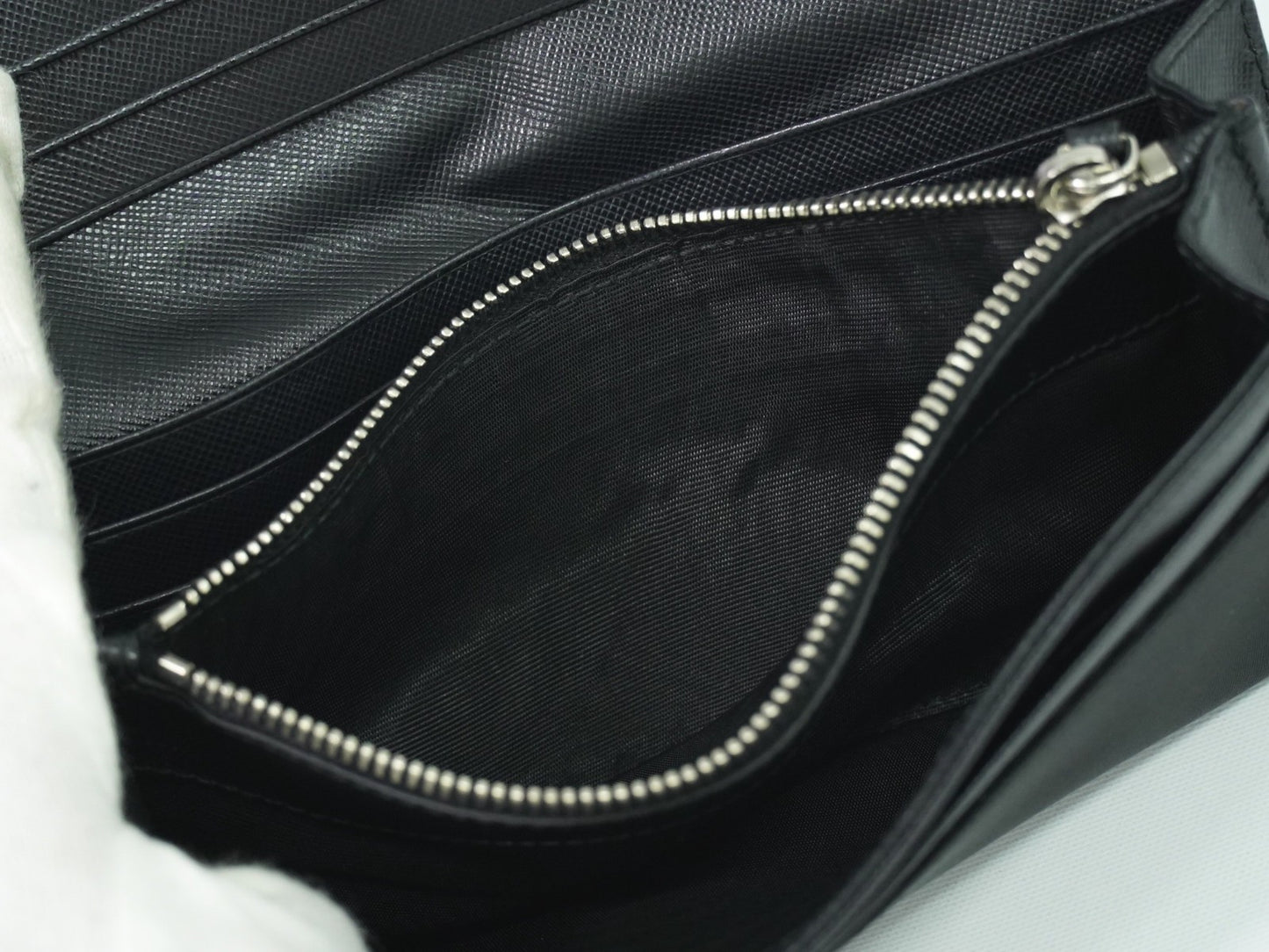 Prada Continental Wallet Tessuto, BLACK, NYLON, Wallets