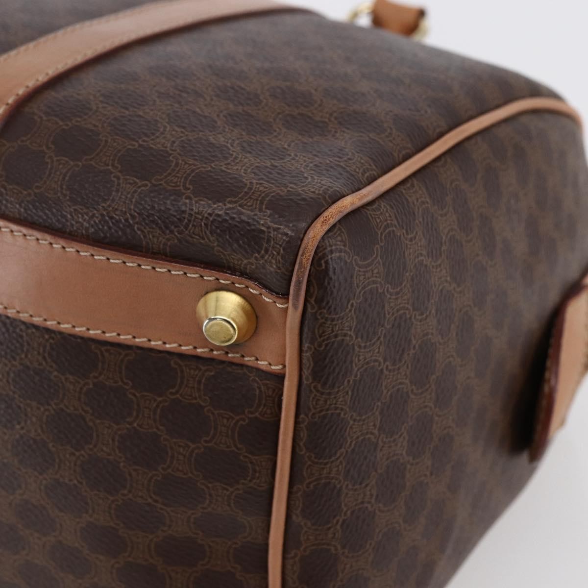 Celine Vintage Macadam Boston bag Canvas, BROWN, CANVAS, Handbag