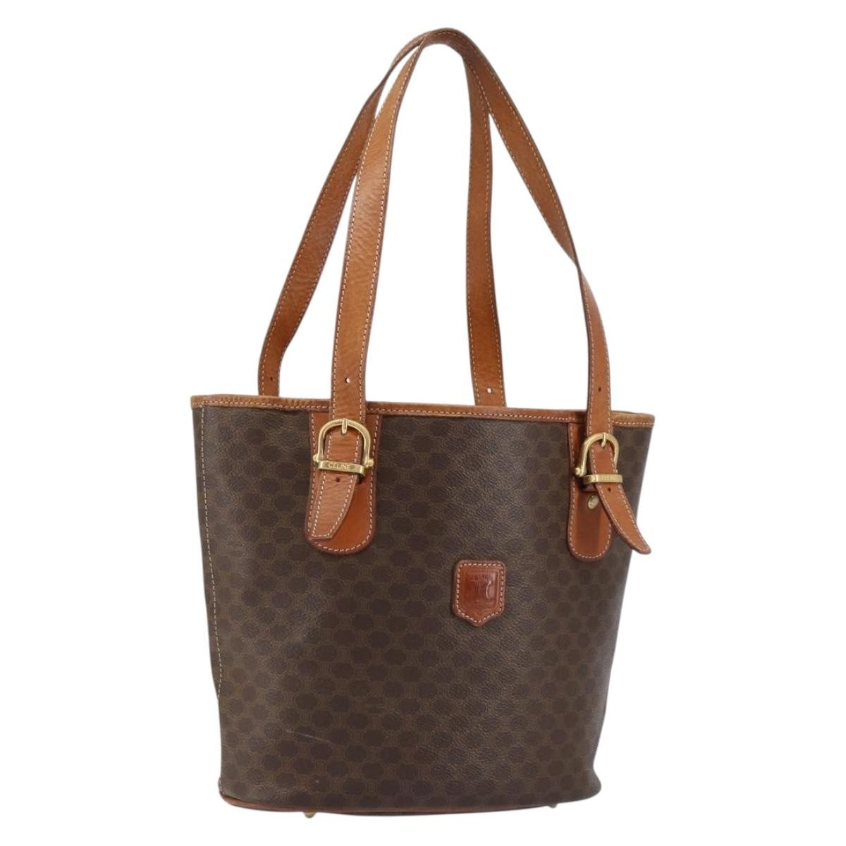 Celine Vintage Macadam Tote bag Canvas, BROWN, CANVAS, Tote bag