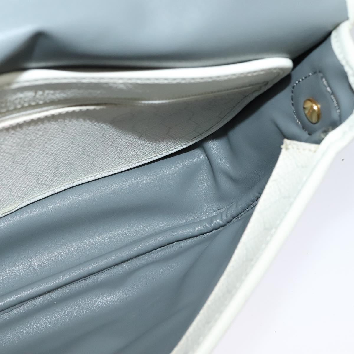 Christian Dior Vintage Honeycomb Flap Crossbody Bag Coated Canvas, WHITE, CANVAS, Crossbody bag