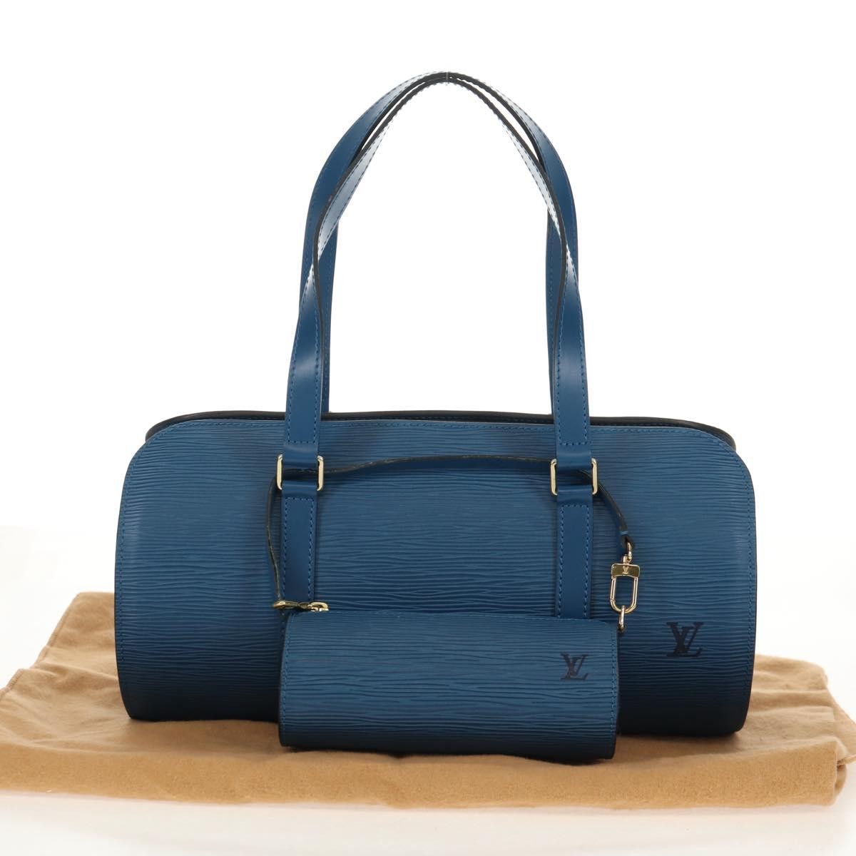Louis Vuitton Soufflot Handbag Epi Leather, BLUE, LEATHER, Handbag