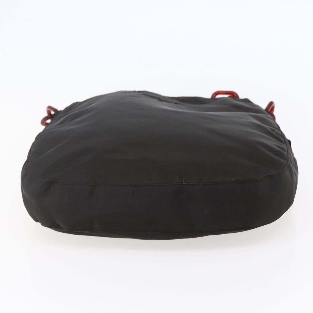 Prada Resin chain shoulder bag Nylon, BROWN, NYLON, Shoulder bag