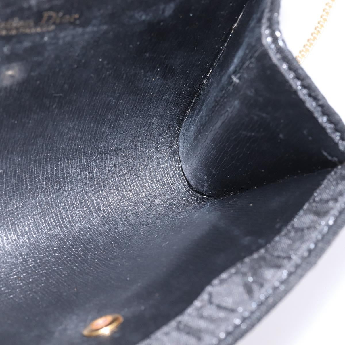 Christian Dior Vintage Honeycomb Flap Crossbody Bag Coated Canvas, BLACK, CANVAS, Clutche & pouche