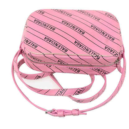 Balenciaga Everyday Camera Bag Monogram Printed Leather, PINK, LEATHER, Shoulder bag