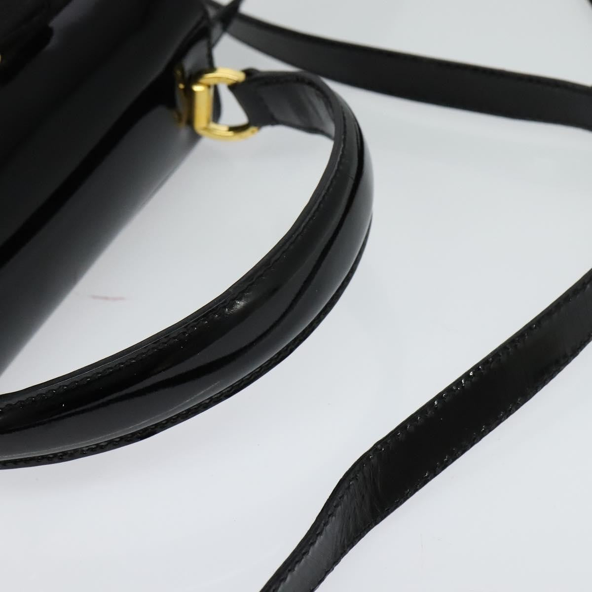 Salvatore Ferragamo Vintage Vara Bow Top Handle Bag Patent Leather, BLACK, PATENT_LEATHER, Handbag