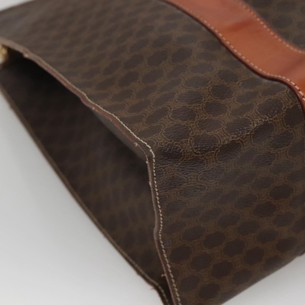 Celine Vintage Macadam Shopper Tote Coated Canvas, BROWN, CANVAS, Tote bag