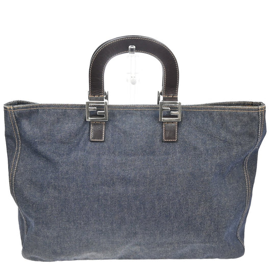 Fendi Vintage Open Tote Denim, BLUE, DENIM_JEANS, Tote bag