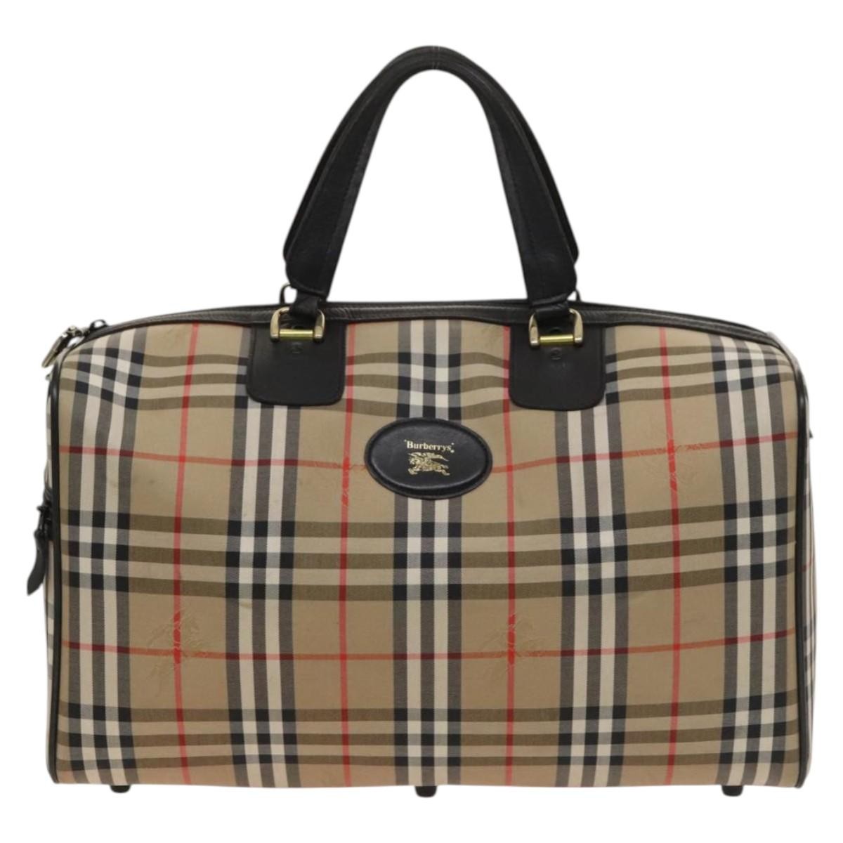Burberry Nova check boston bag Canvas, BEIGE, CANVAS, Travel bag
