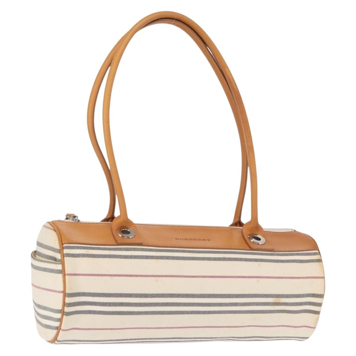 Burberry Vintage Handbag Canvas, BEIGE, CANVAS, Handbag