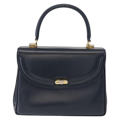 Gucci Vintage Handbag Leather, NAVY, LEATHER, Handbag