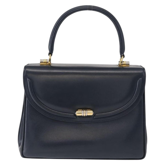 Gucci Vintage Handbag Leather, NAVY, LEATHER, Handbag