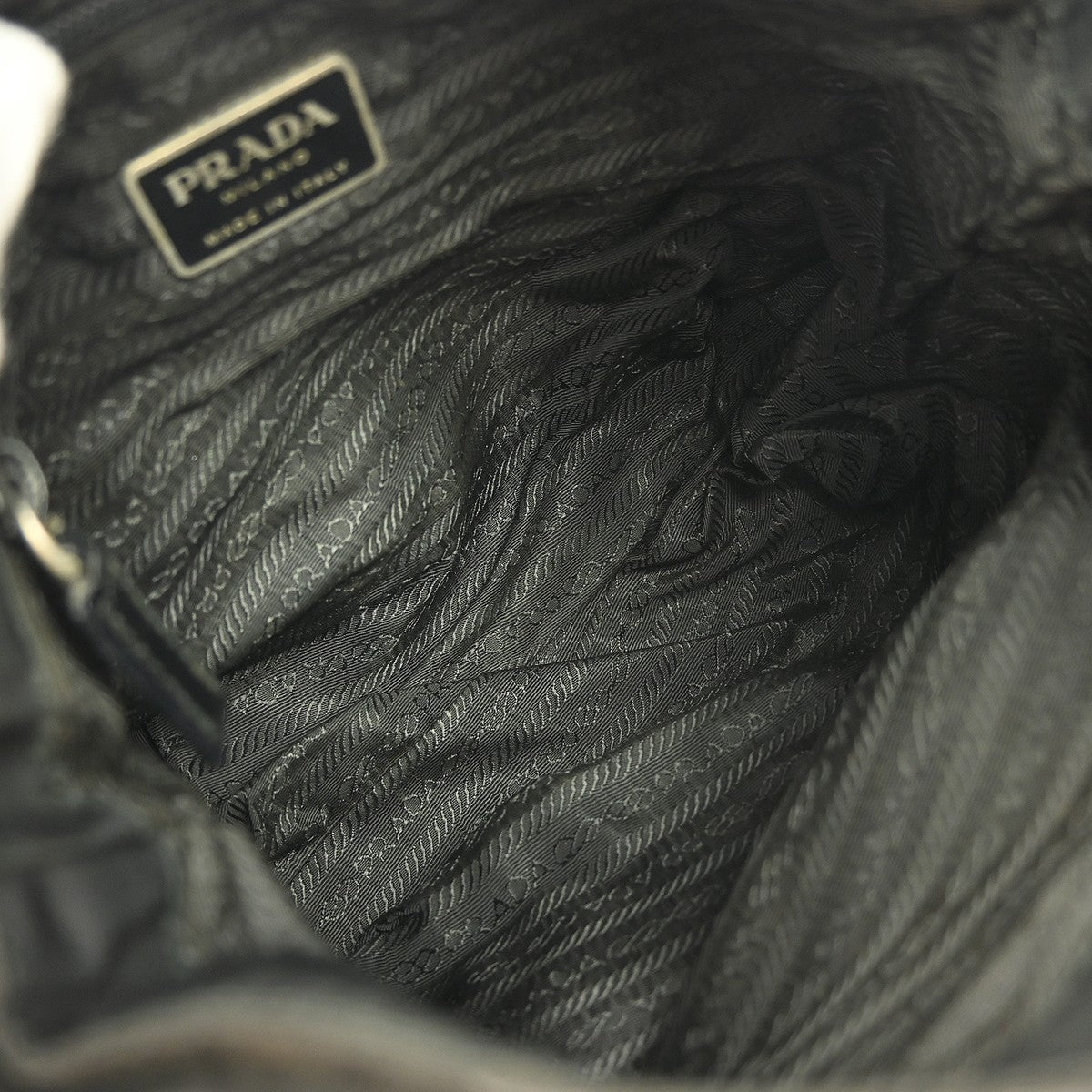 Prada Buckle Messenger Bag Tessuto, BLACK, NYLON, Shoulder bag