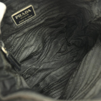 Prada Buckle Messenger Bag Tessuto, BLACK, NYLON, Shoulder bag