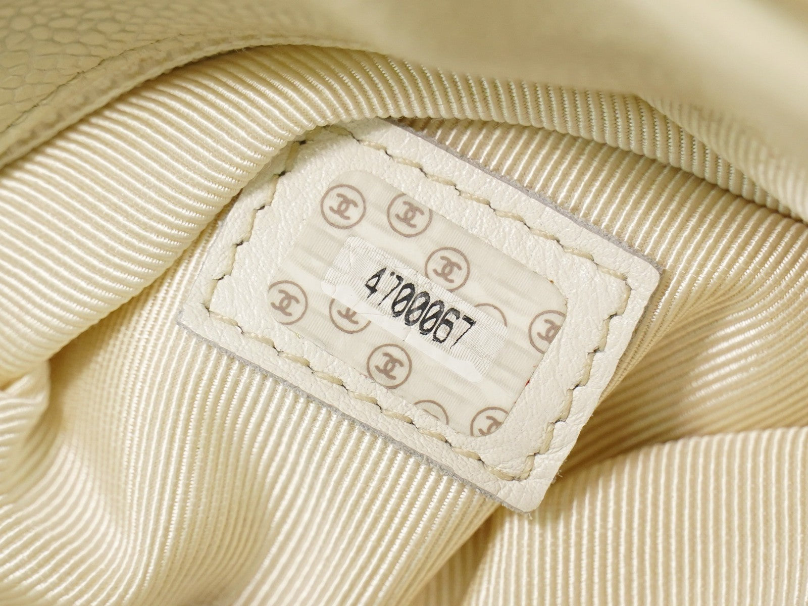 Chanel Vintage Shoulder Bag Leather, ECRU, LEATHER, Shoulder bag