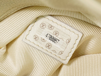 Chanel Vintage Shoulder Bag Leather, ECRU, LEATHER, Shoulder bag