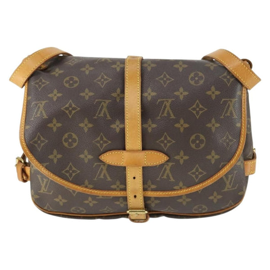 Louis Vuitton Saumur Handbag Monogram Canvas, BROWN, CANVAS, Shoulder bag