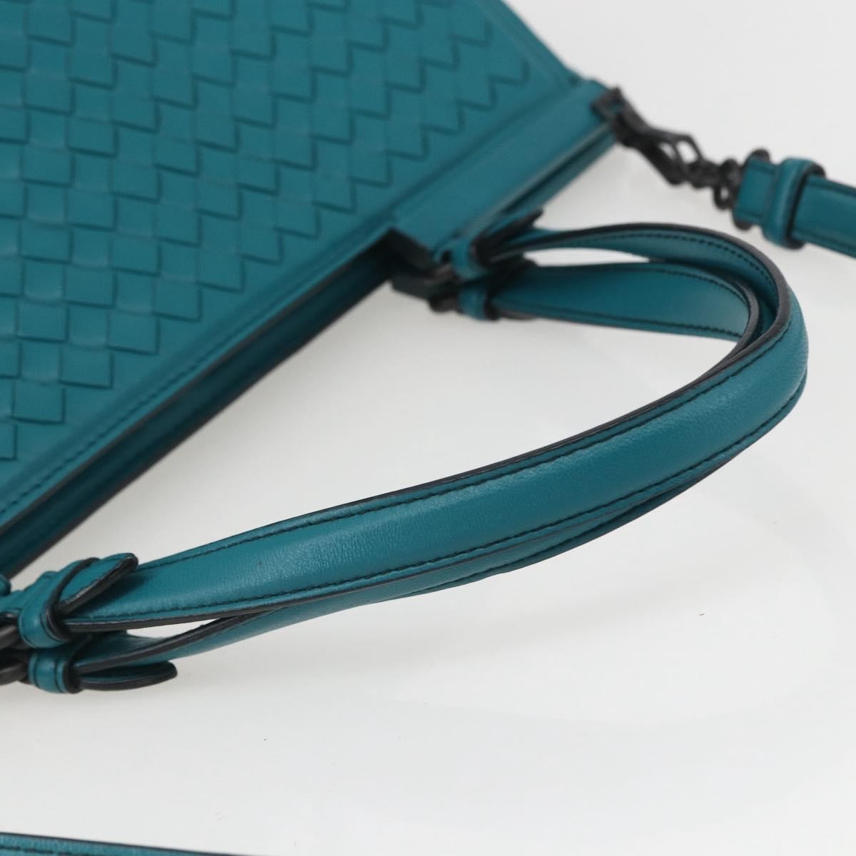 Bottega Veneta Monaco Convertible Satchel Leather with Intrecciato Detail, TURQUOISE, LEATHER, Handbag