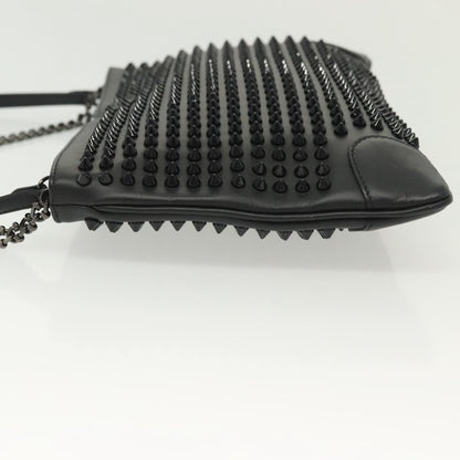 Christian Louboutin Loubiclutch Spiked Leather, BLACK, LEATHER, Shoulder bag
