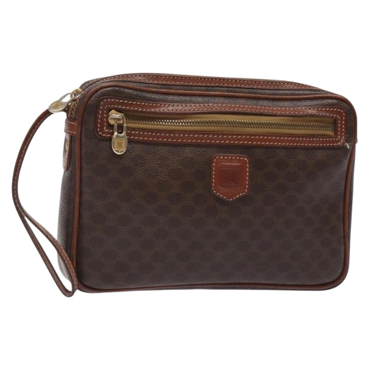 Celine Macadam Pochette Classic, BROWN, PVC, Clutche & pouche