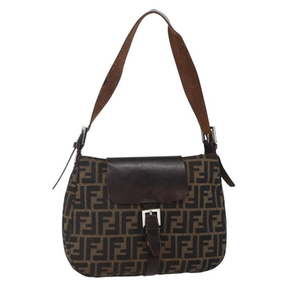 Fendi Vintage Shoulder Bag Zucca Canvas, KHAKI, CANVAS, Shoulder bag