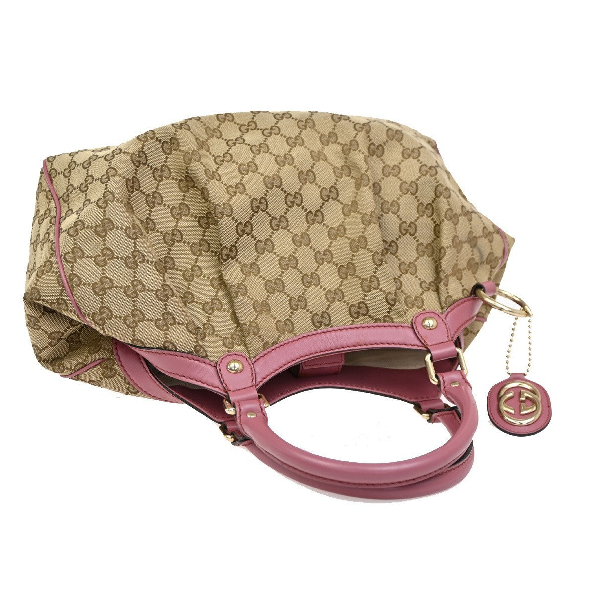 Gucci Sukey Tote GG Canvas, BEIGE, CANVAS, Handbag