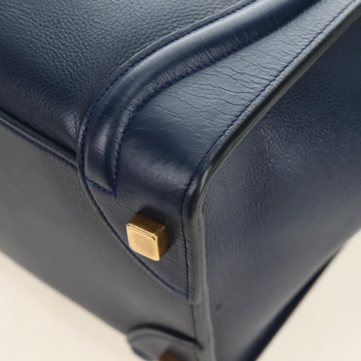 Celine Luggage Bag Smooth Leather, Navy, Leather, Tote Bag