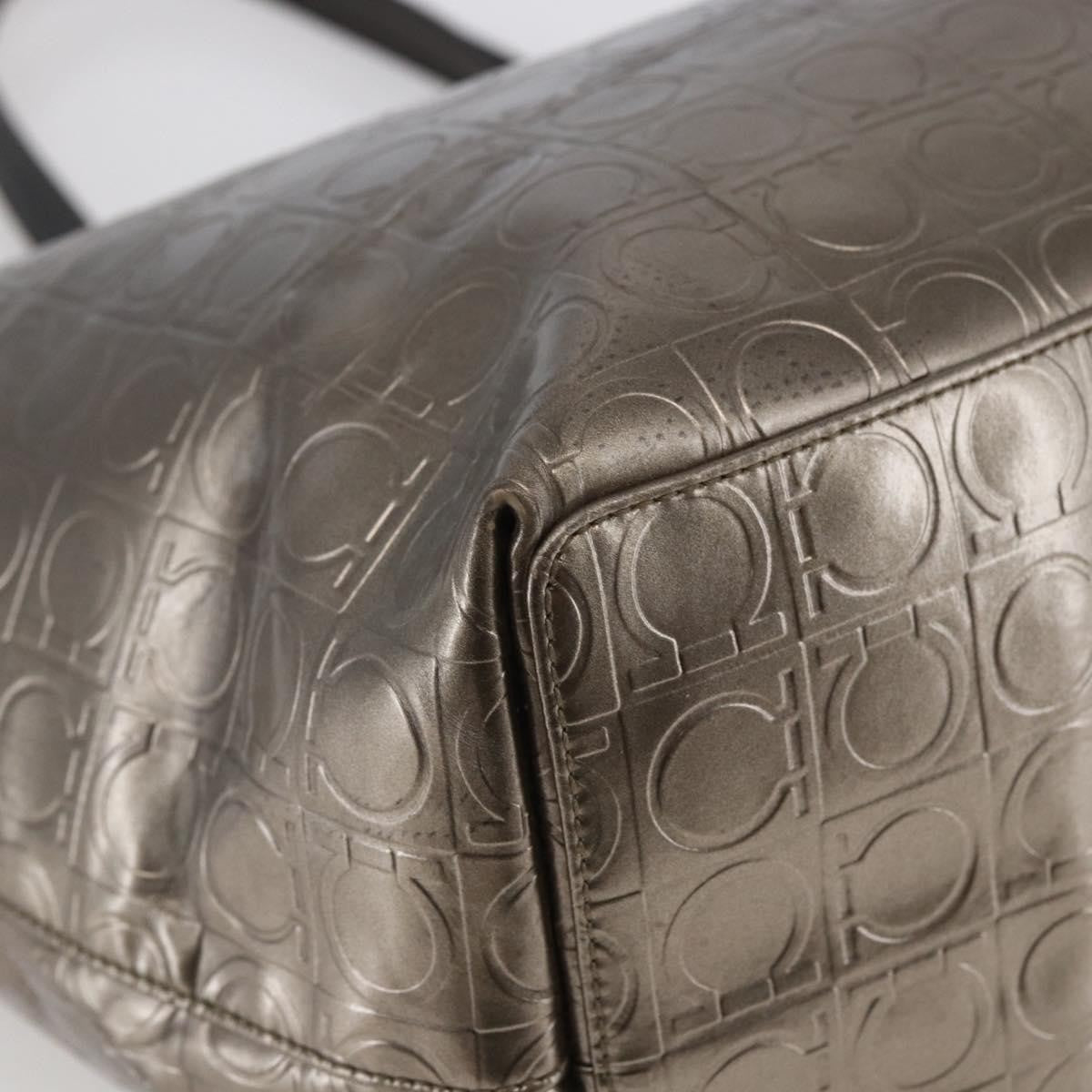 Salvatore Ferragamo Gancini Tote Patent leather, GOLD, PATENT_LEATHER, Tote bag