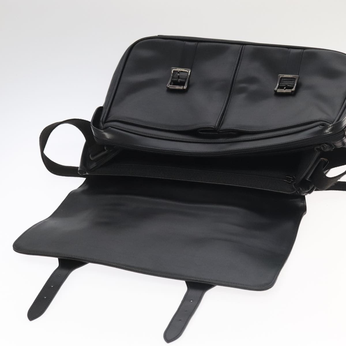 Versace Messenger Bag Leather, BLACK, LEATHER, Shoulder bag