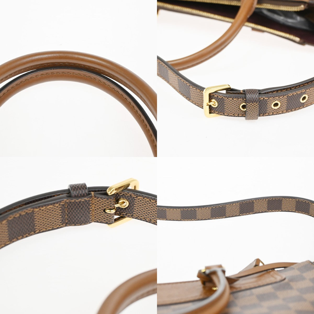 Louis Vuitton Greenwich Bag Damier, BROWN, LEATHER, Handbag