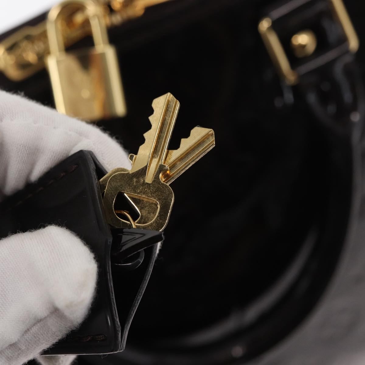 Louis Vuitton Alma Handbag Monogram Vernis, BURGUNDY, PATENT_LEATHER, Handbag