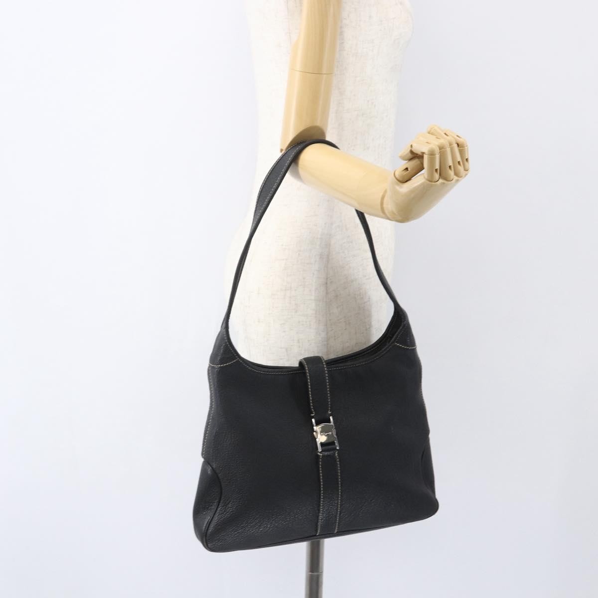 Salvatore Ferragamo Vintage Shoulder Bag Leather, BLACK, LEATHER, Shoulder bag