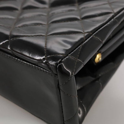 Chanel Vintage Chain Frame Bag Quilted Patent, BLACK, PATENT_LEATHER, Handbag
