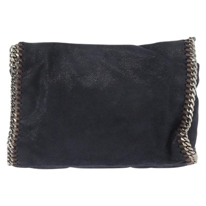 Stella McCartney Falabella Fold Over Crossbody Bag Shaggy Deer, NAVY, POLYESTER, Shoulder bag