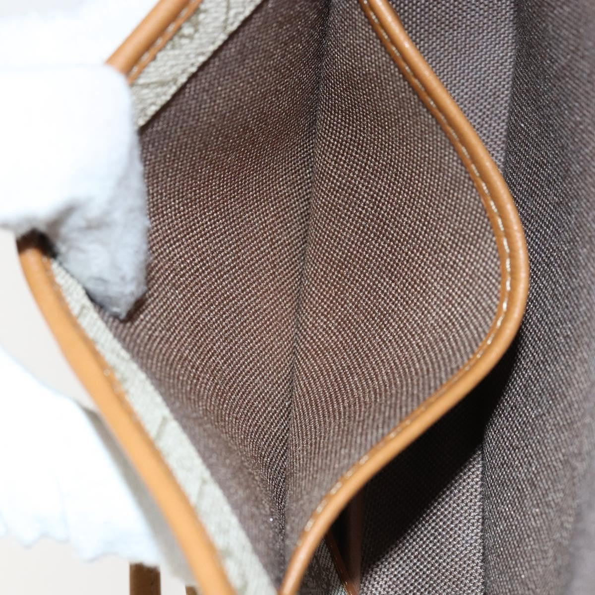 Christian Dior Vintage Honeycomb Flap Crossbody Bag Canvas and Leather, BEIGE, CANVAS, Shoulder bag