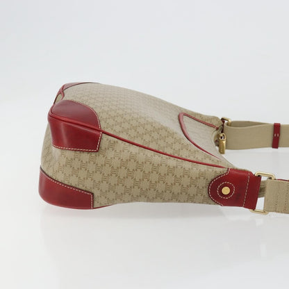 Celine Macadam Shoulder Bag PVC Leather, Beige, Canvas, Shoulder Bag