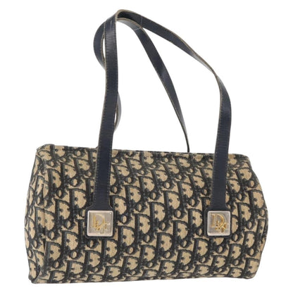 Christian Dior Vintage Trotter Handbag Canvas, NAVY, CANVAS, Handbag