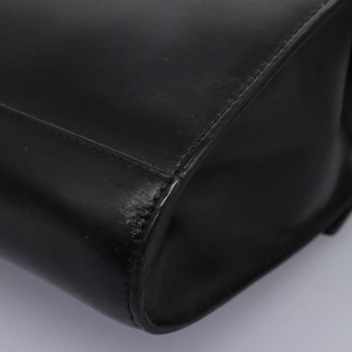 Celine Vintage Circle Logo Crossbody Bag Leather, BLACK, LEATHER, Crossbody bag