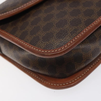 Celine Vintage Macadam Shoulder Bag Canvas and Leather, BROWN, CANVAS, Shoulder bag