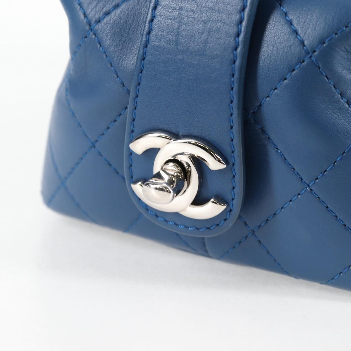 Chanel Doctor Bowling Bag Quilted Calfskin, BLUE, LEATHER, Handbag