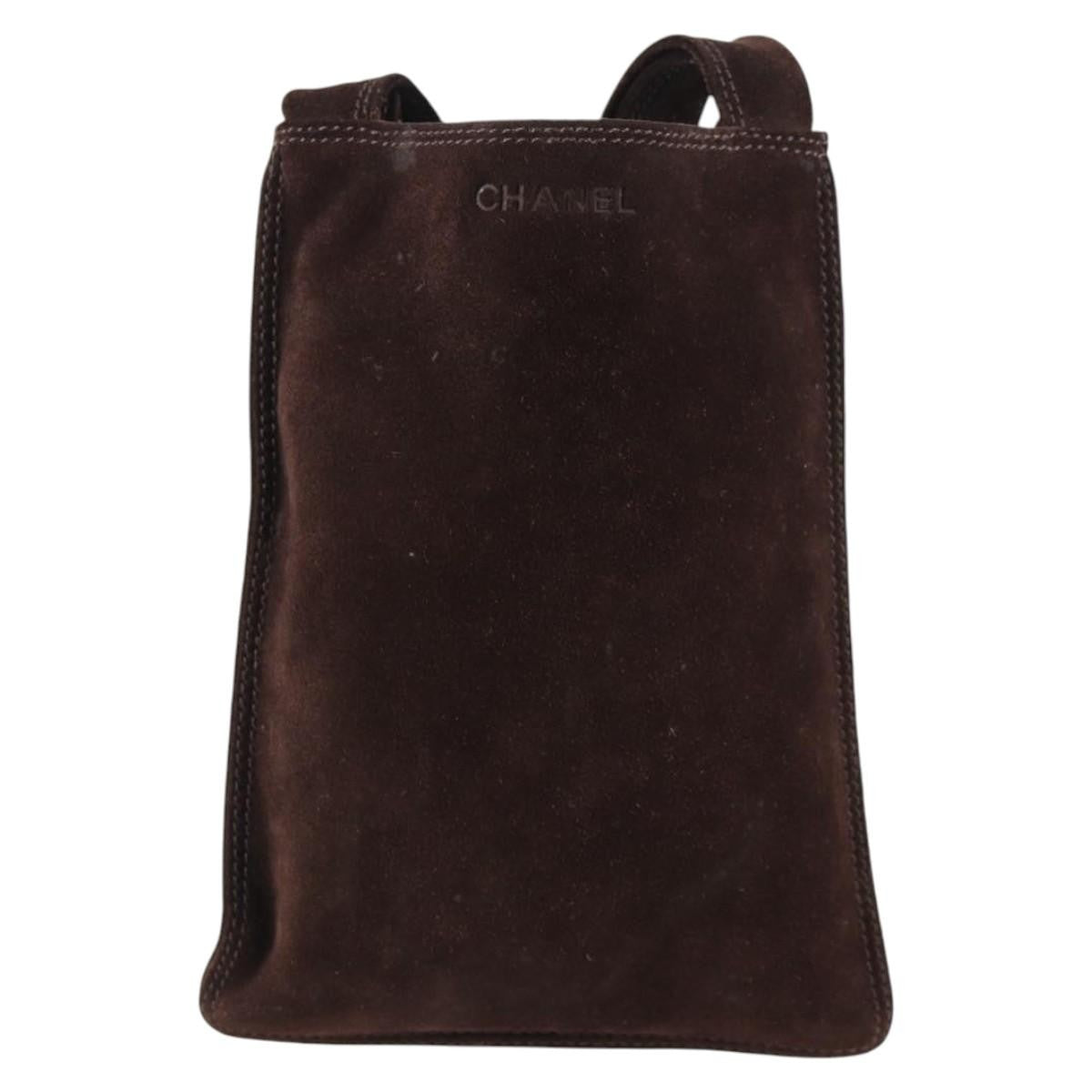Chanel Vintage Shoulder Bag Suede, BROWN, SUEDE, Shoulder bag