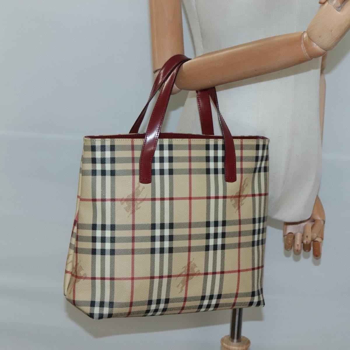 Burberry Nova Check Tote Canvas and Leather, BEIGE, CANVAS, Tote bag