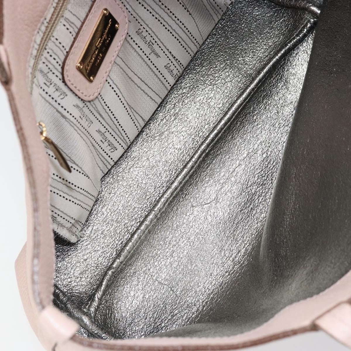Salvatore Ferragamo Gancini Tote Leather, PINK, LEATHER, Tote bag
